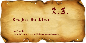 Krajcs Bettina névjegykártya